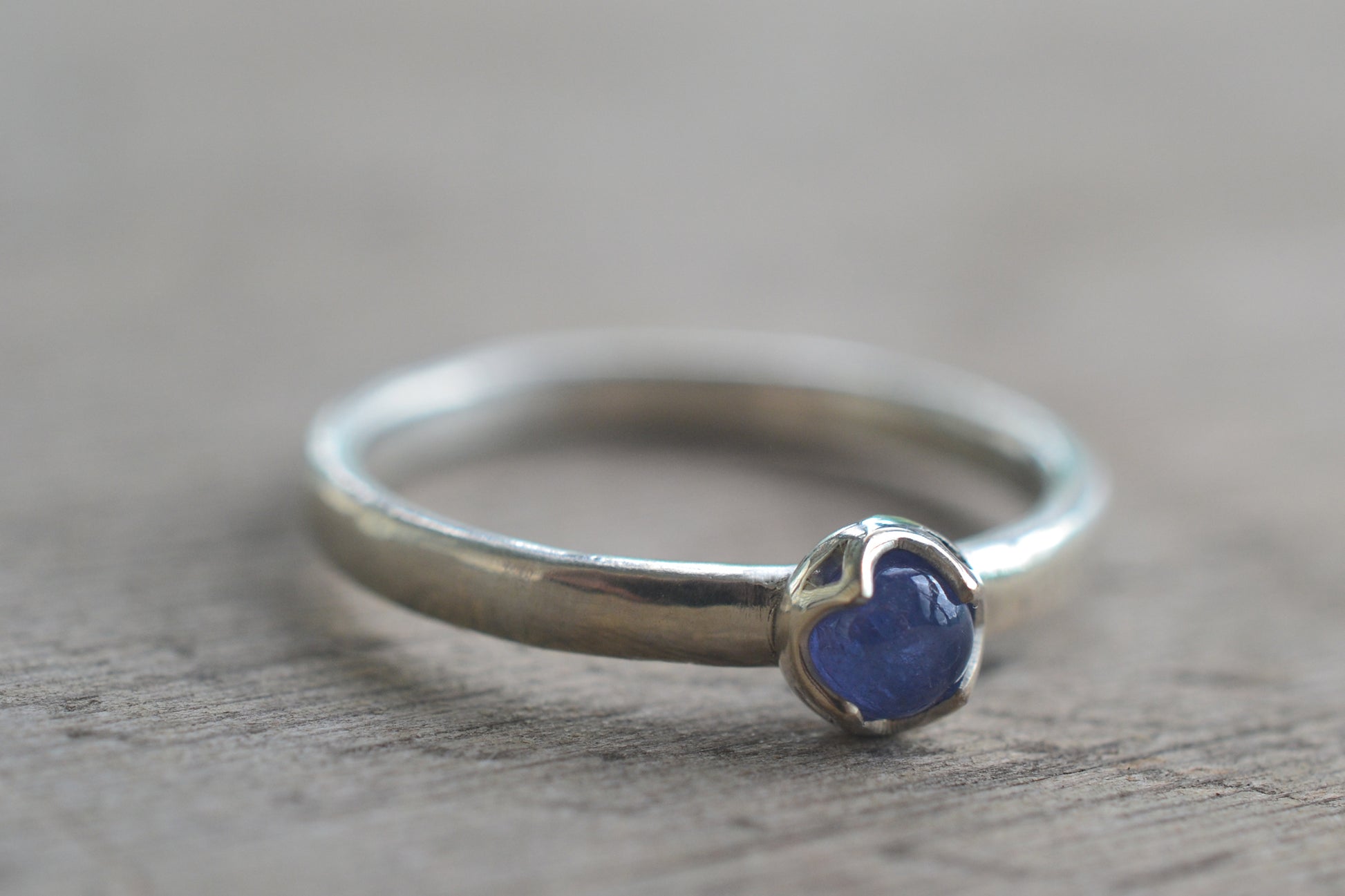 Dainty Sterling Silver Tanzanite Stacking Ring