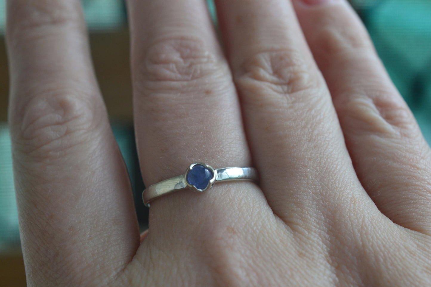 Simple Sterling Silver & Tanzanite Crystal Ring