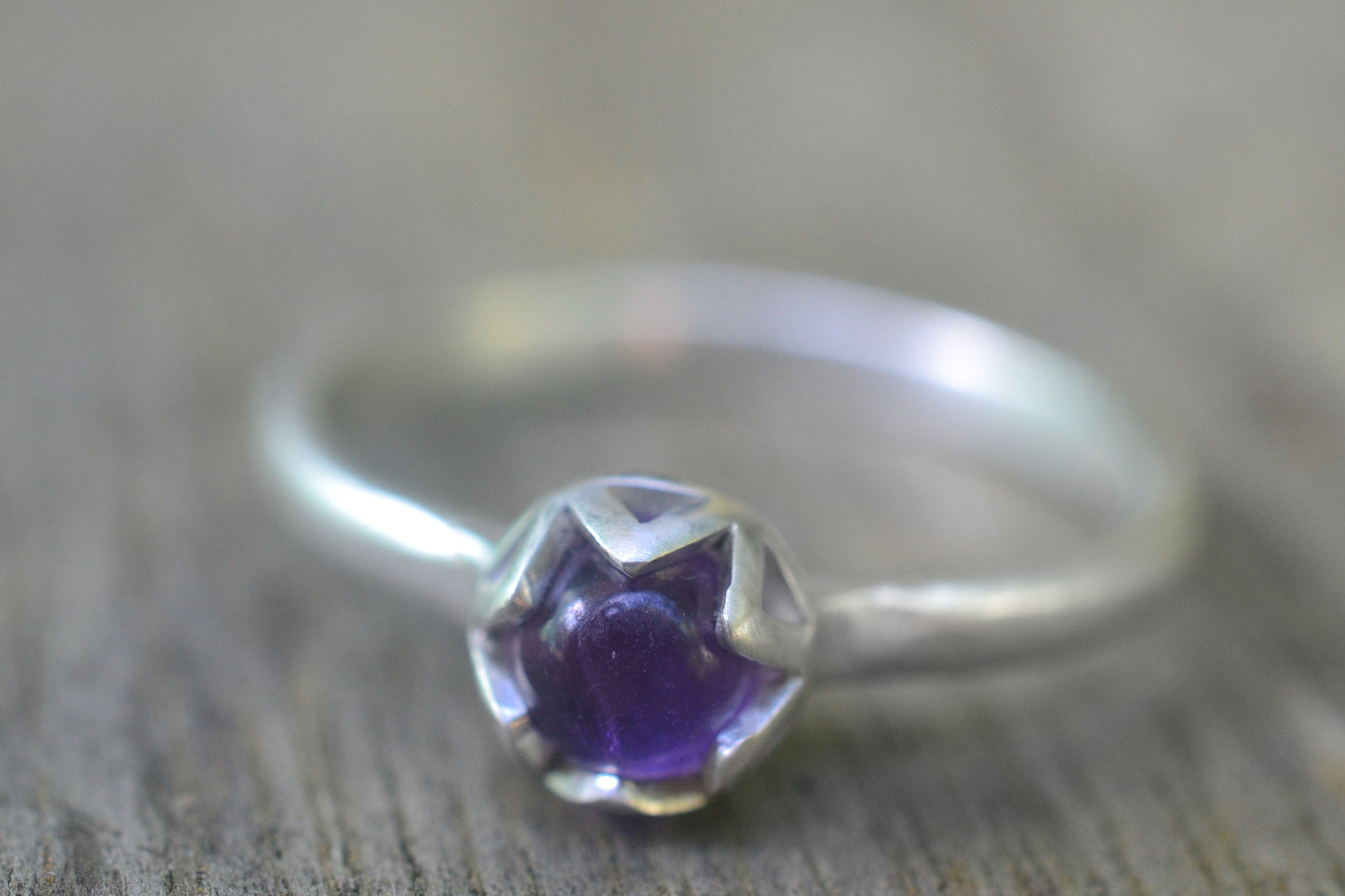 Amethyst Stack Ring in Sterling Silver