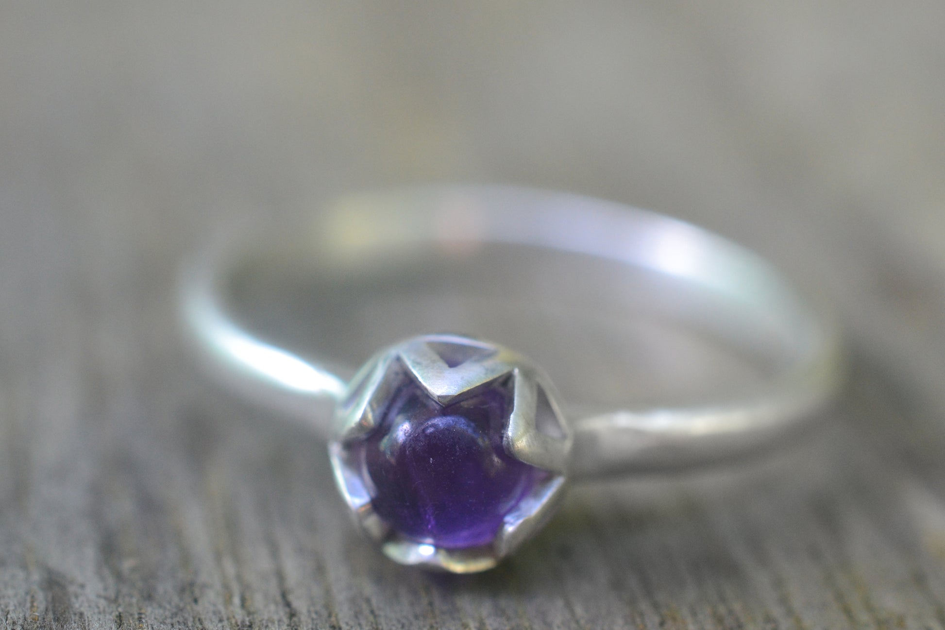 Amethyst Stack Ring in Sterling Silver