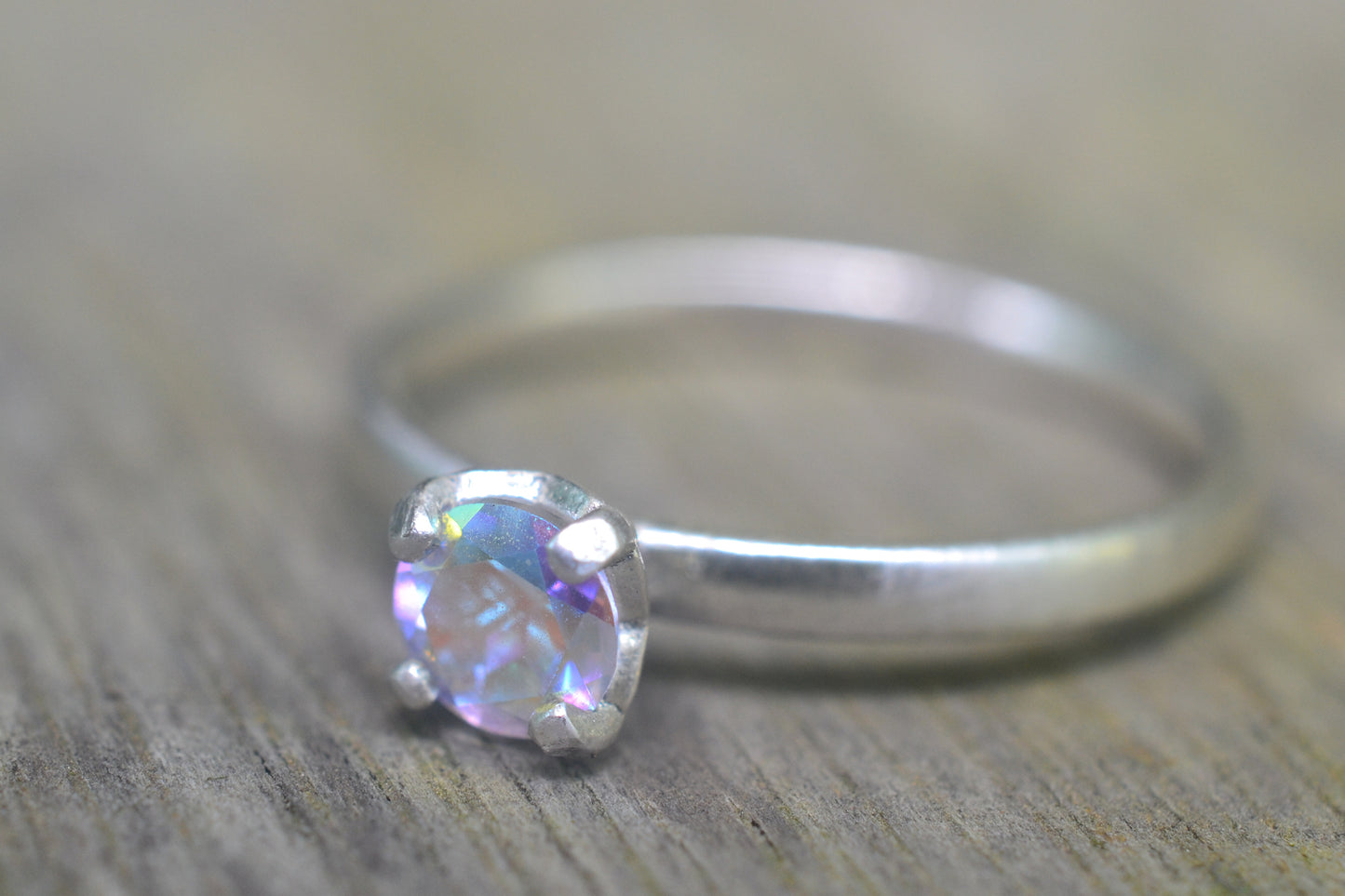 5mm Mercury Mist Mystic Topaz Ring in Silver