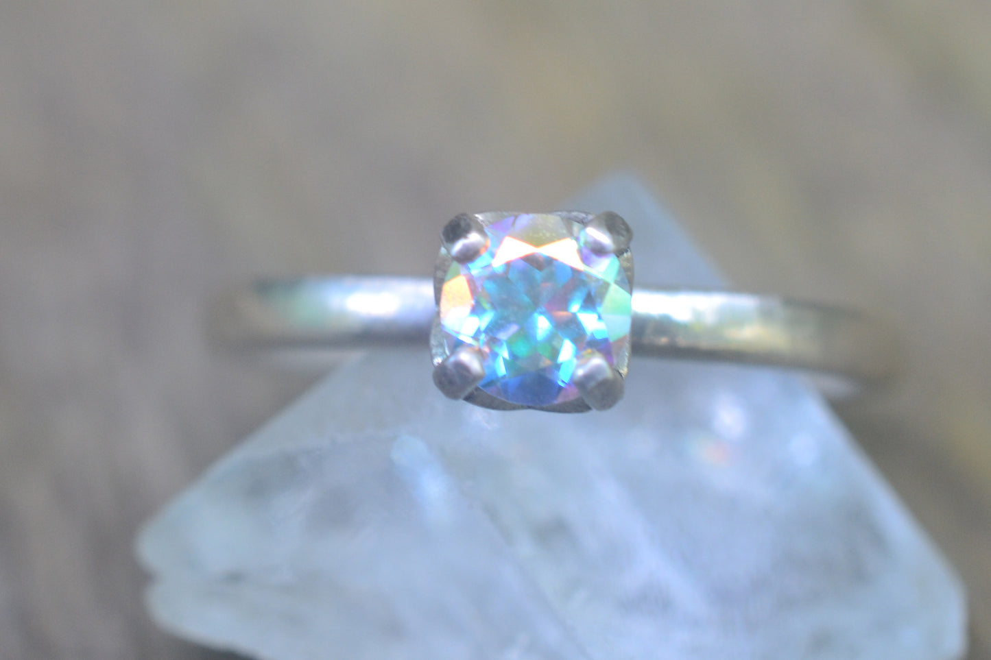 Mercury Mist Topaz Engagement Ring in Silver