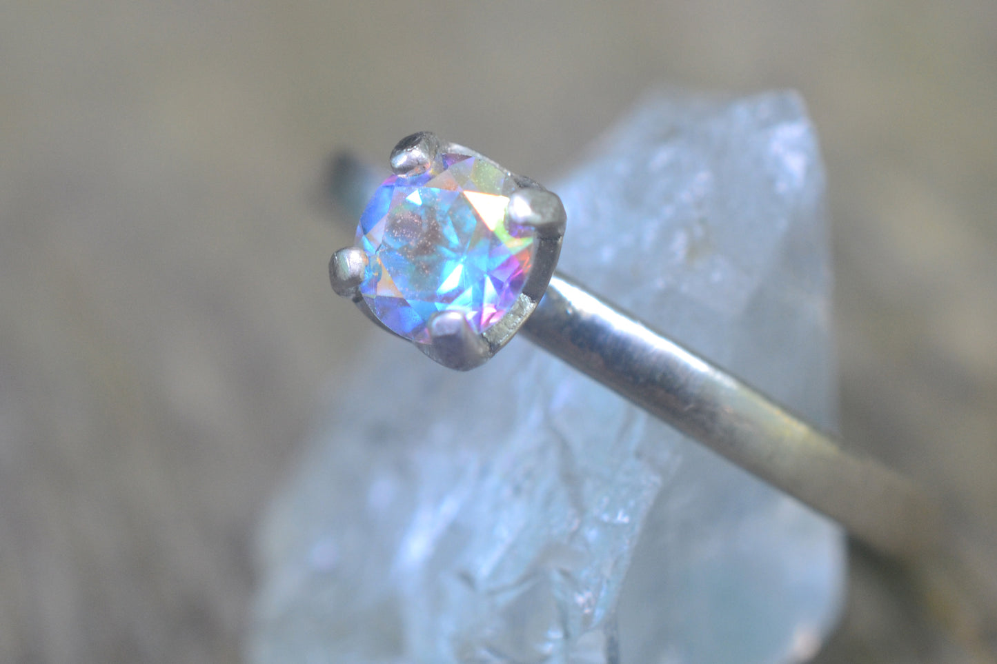 Claw Set Mercury Mist Topaz Ring in Silver
