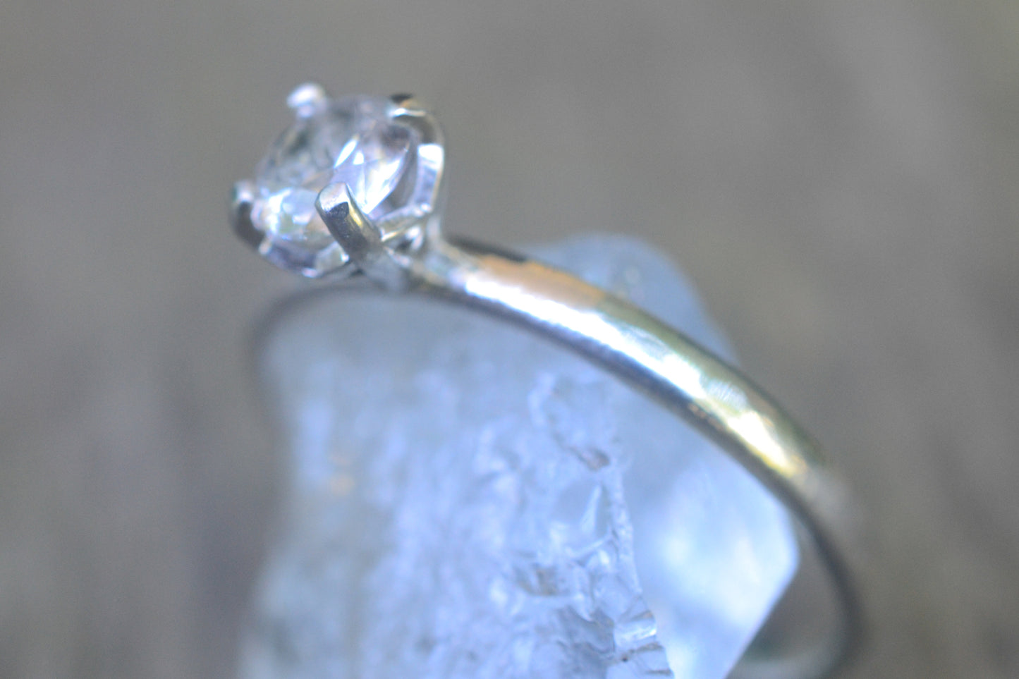 5mm White Sapphire Ring in Sterling Silver