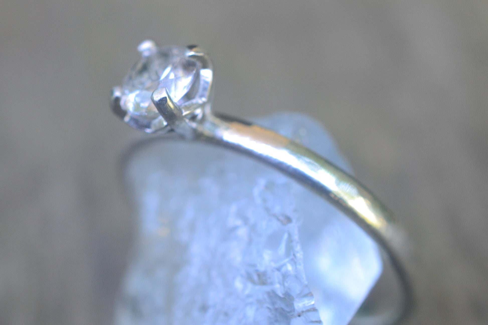 5mm White Sapphire Ring in Sterling Silver