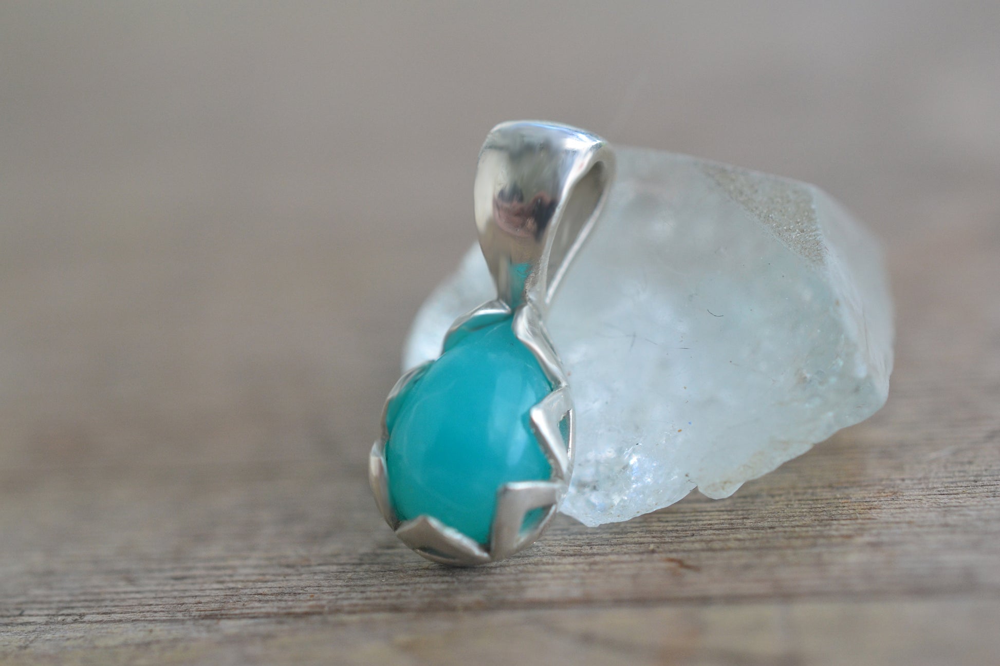 Pear Shape Blue Amazonite Gemstone Pendant