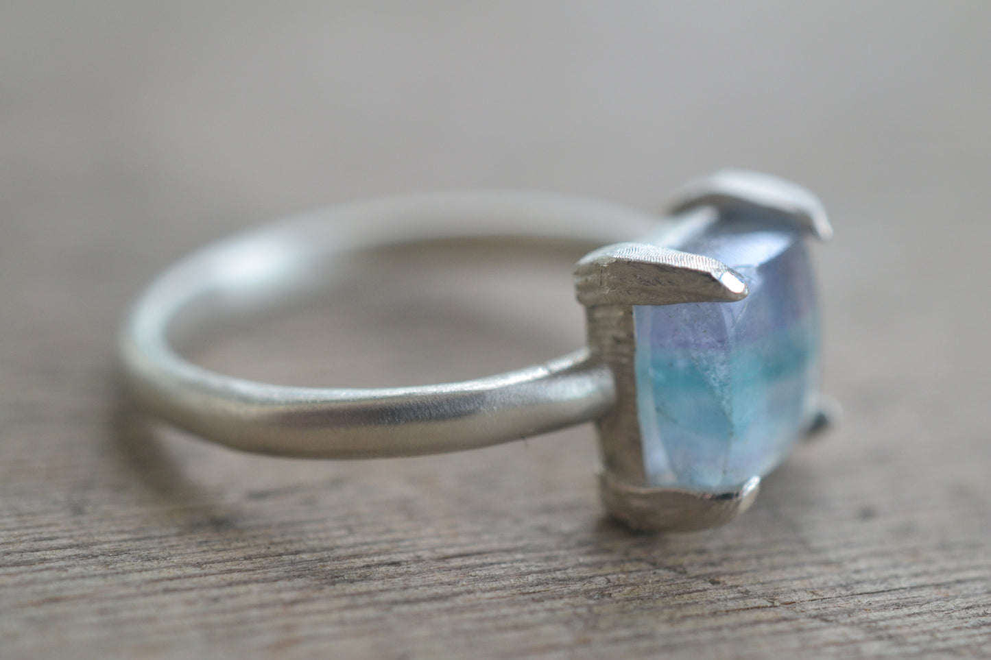 Stripy Crystal Ring in 925 Sterling Silver