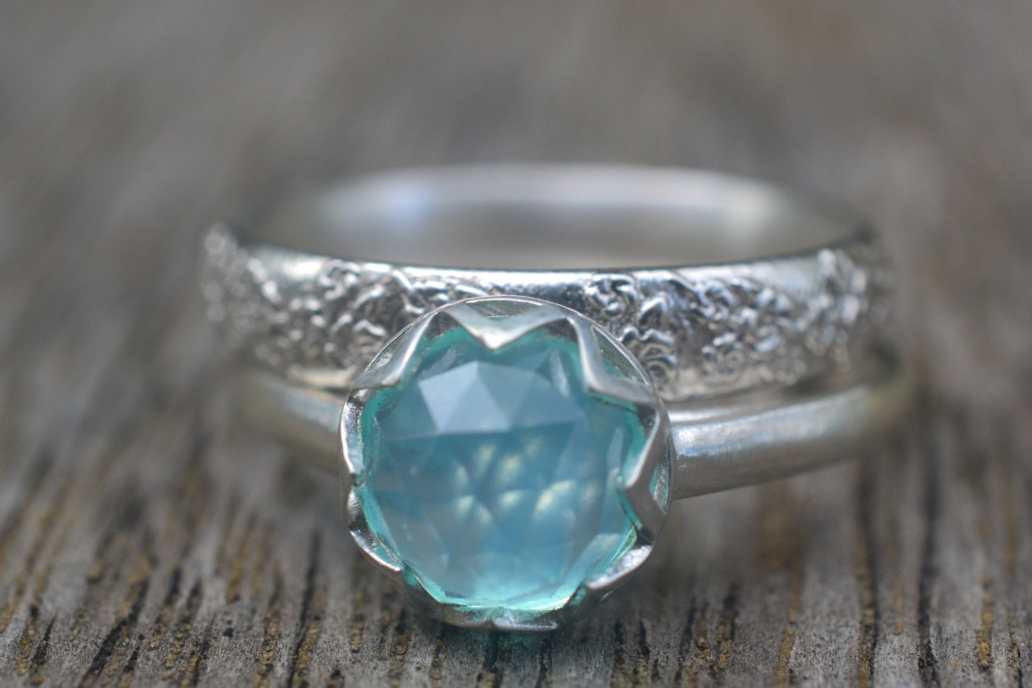 Womens Blue Opal Bridal Set in Sterling
