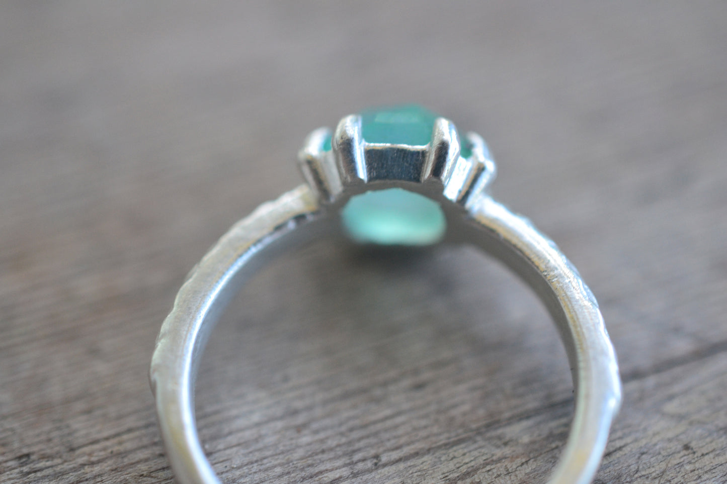 Seafoam Opal Engagement Ring in Sterling