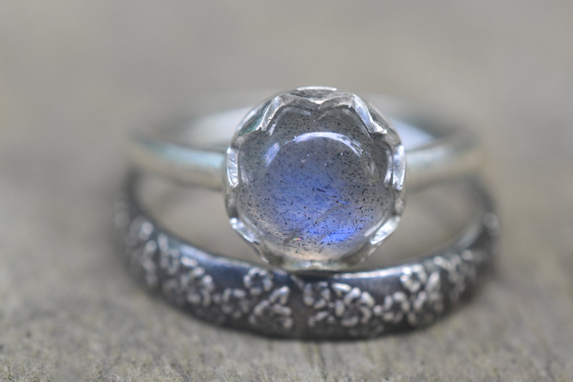 Gothic Blossom Bridal Set With Labradorite