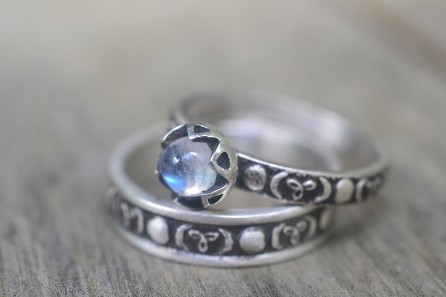 Natural Gemstone Bridal Set With Moon Design
