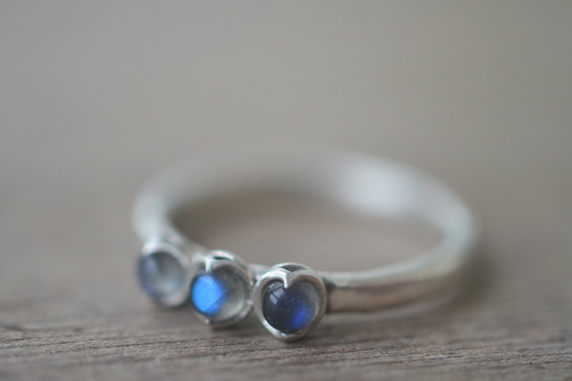 Labradorite Trio Ring in 925 Sterling Silver