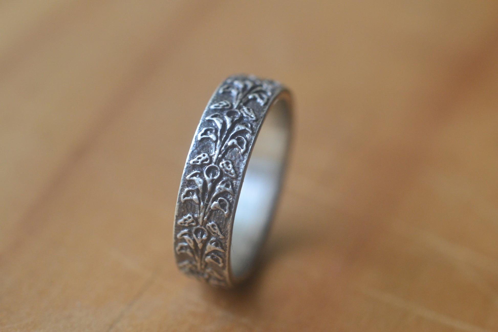 Sterling Silver Calla Lily Wedding Ring