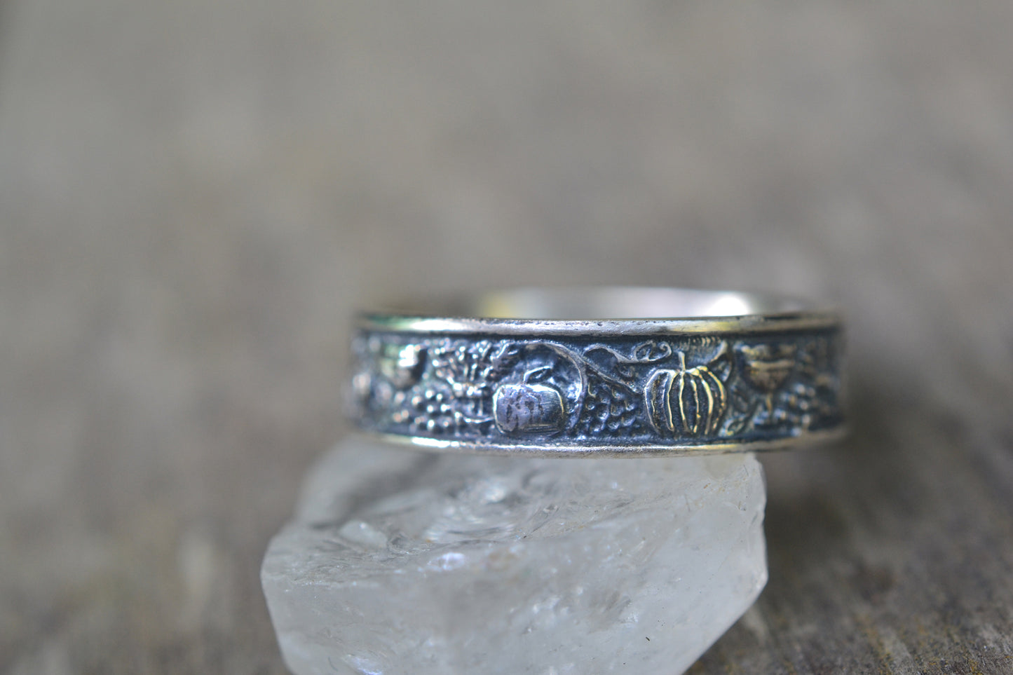 Harvest Festival Wedding Band in Silver