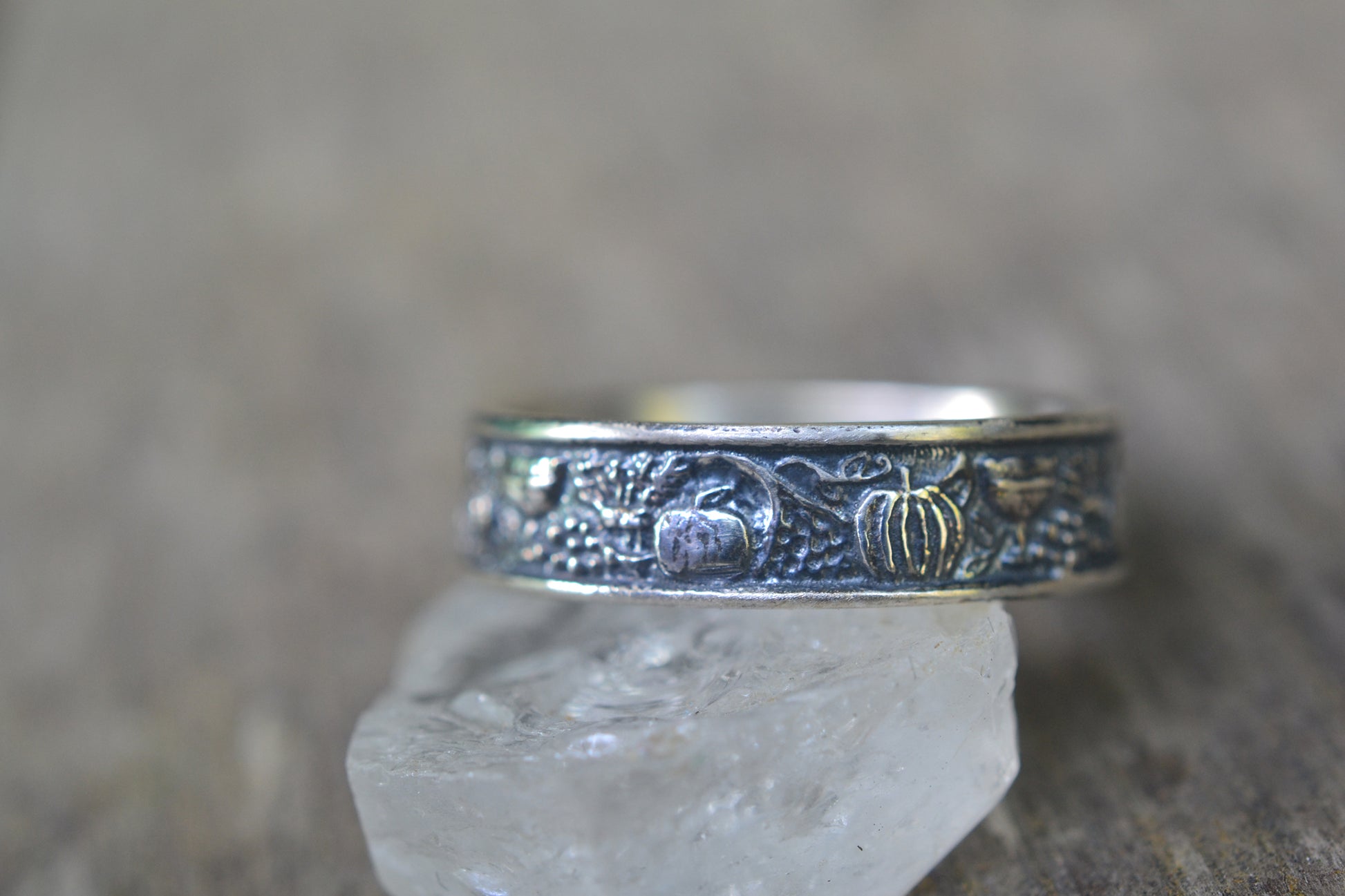 Harvest Festival Wedding Band in Silver