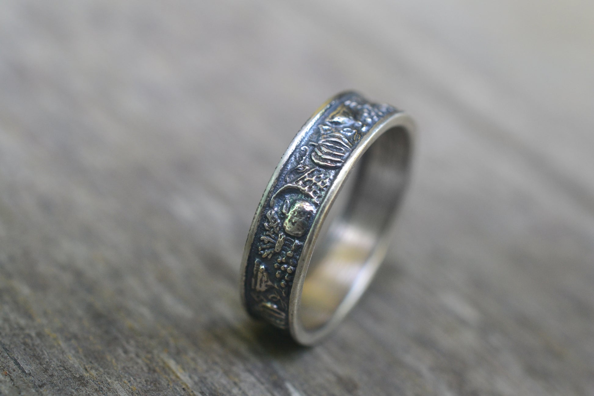 Cornucopia Handfasting Ring in Silver