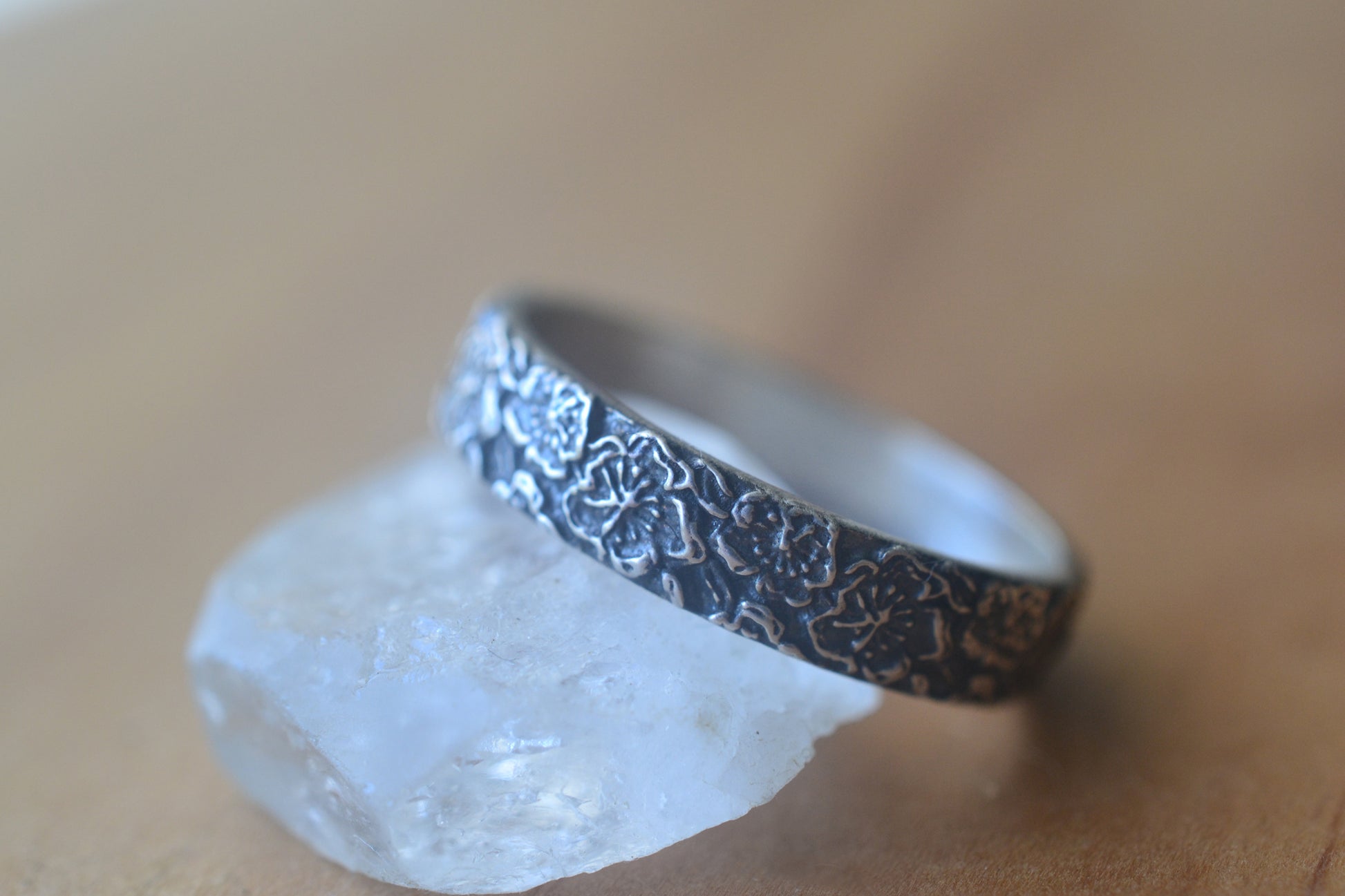 Womens Peach Blossom Ring in Sterling Silver
