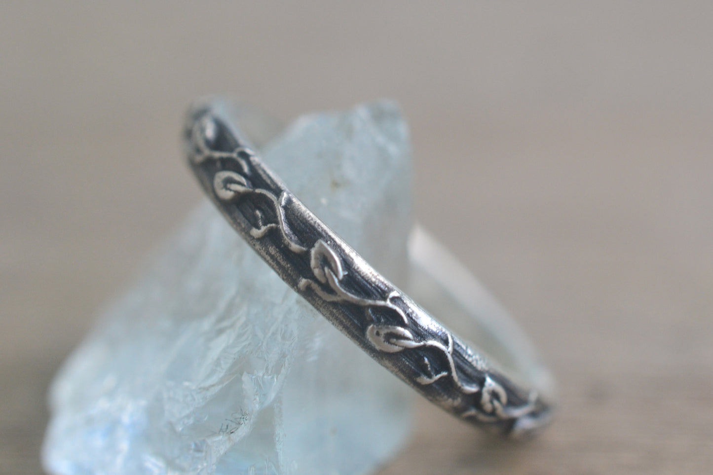 Art Nouveau Inspired Vine Leaf Wedding Ring
