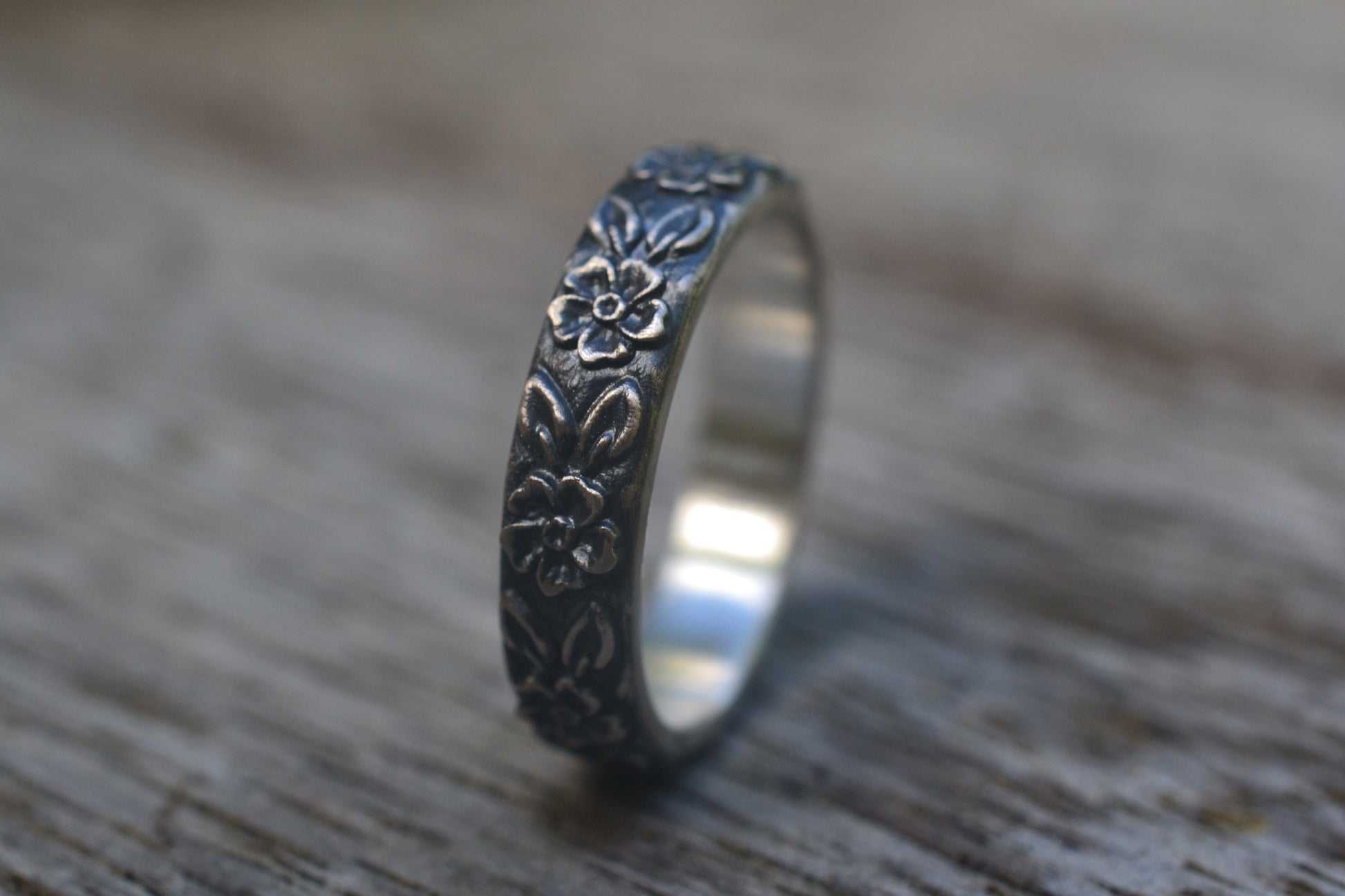 Gothic Rose Handfasting Ring in Sterling