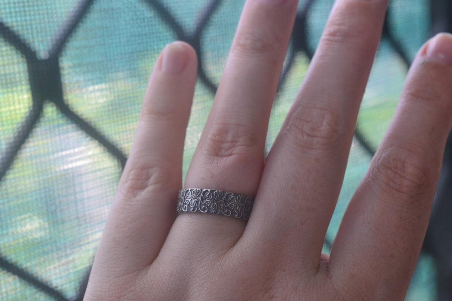 Marriage Ring With Floral Hibiscus Design
