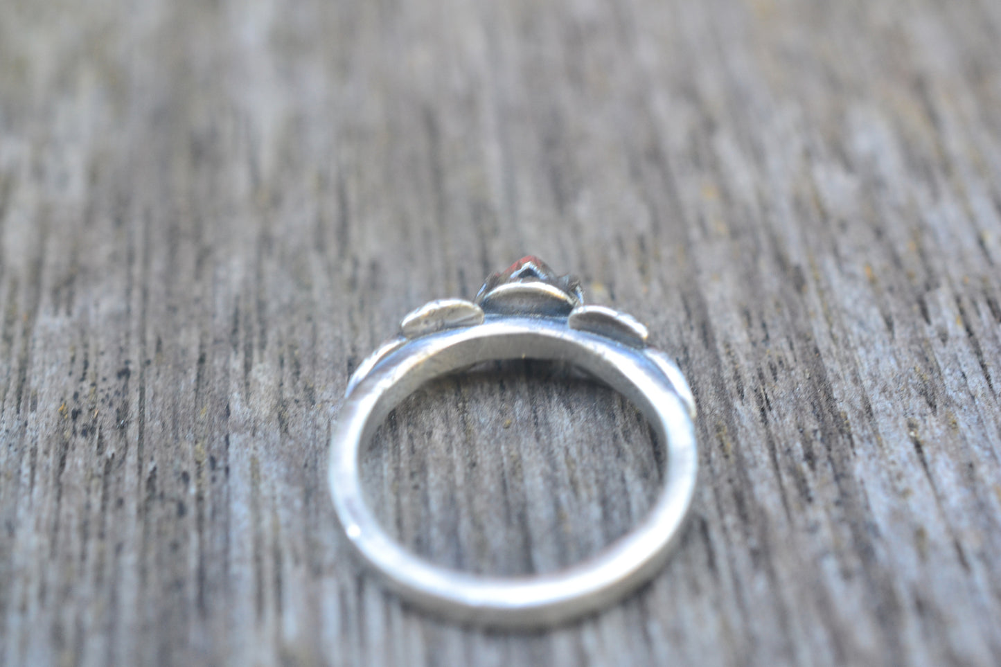 Dainty Leaf Ring With Natural Rainbow Moonstone