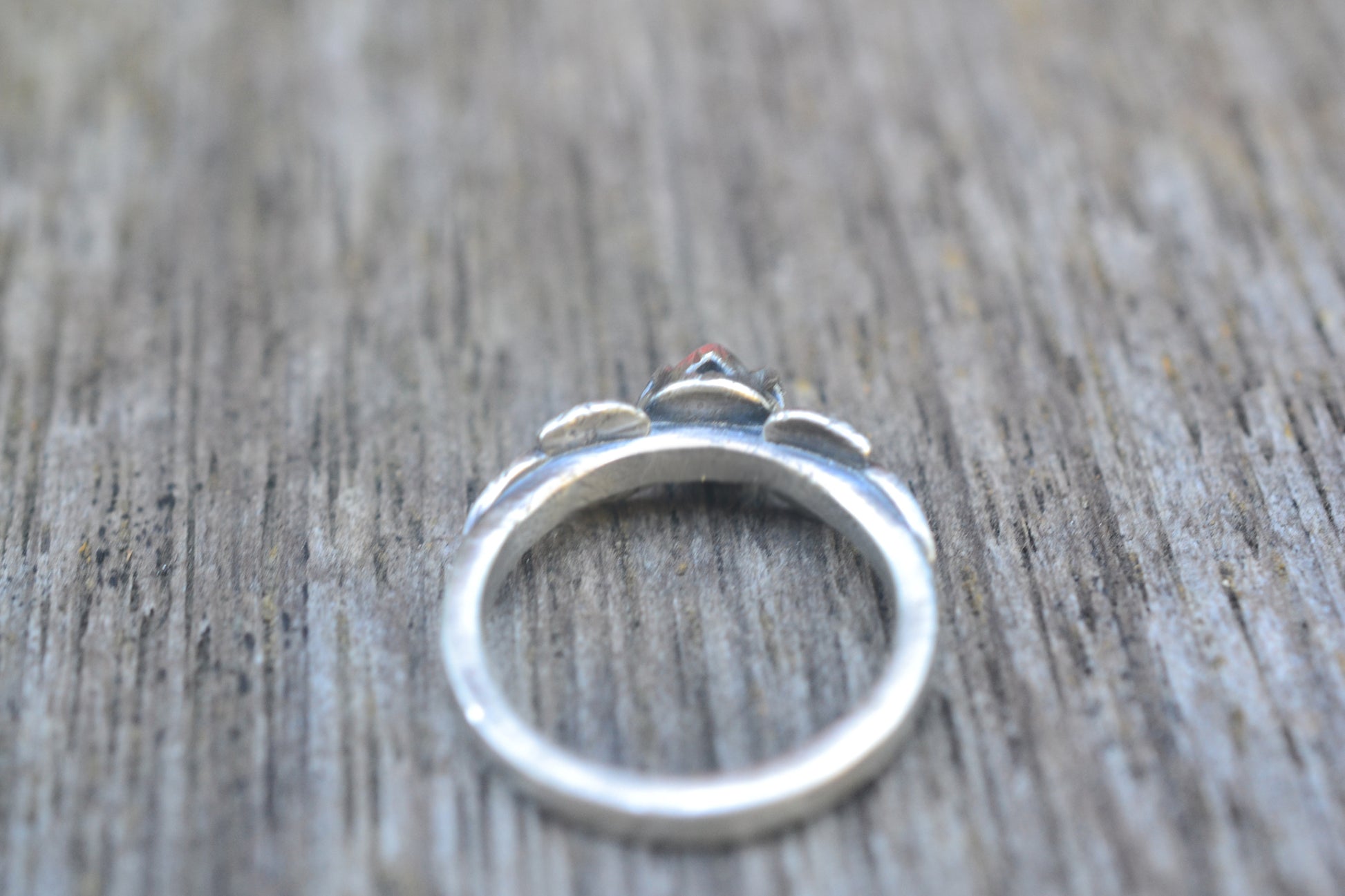 Dainty Leaf Ring With Natural Rainbow Moonstone