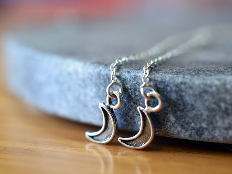 Sterling Silver Crescent Moon Ear Threads
