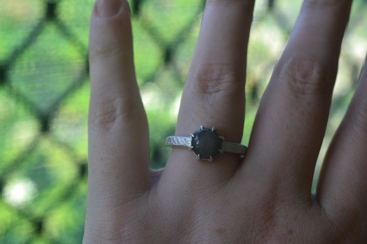 925 Sterling Silver Dragonscale Obsidian Ring