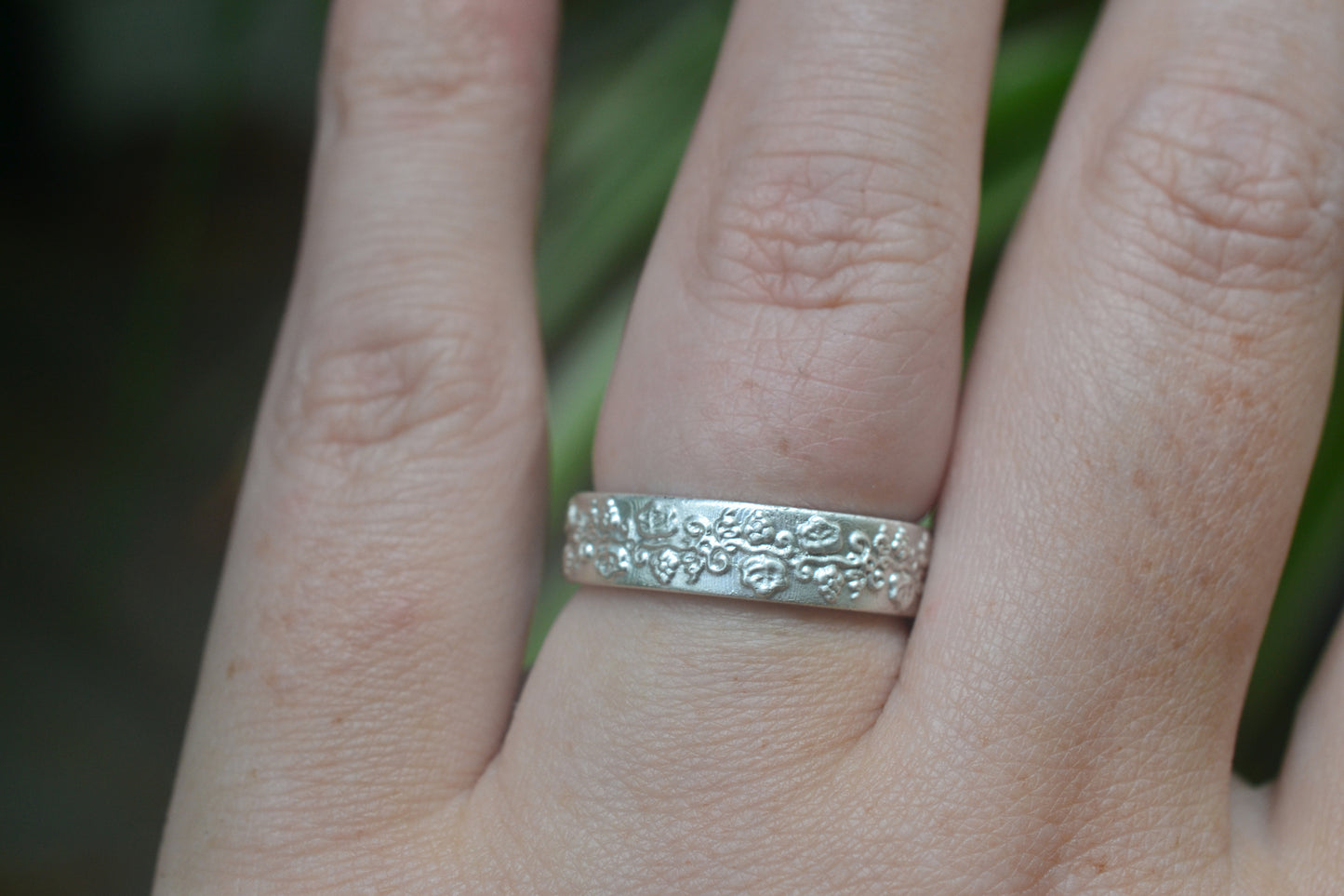 Sterling SIlver Grape Vine Band For Men