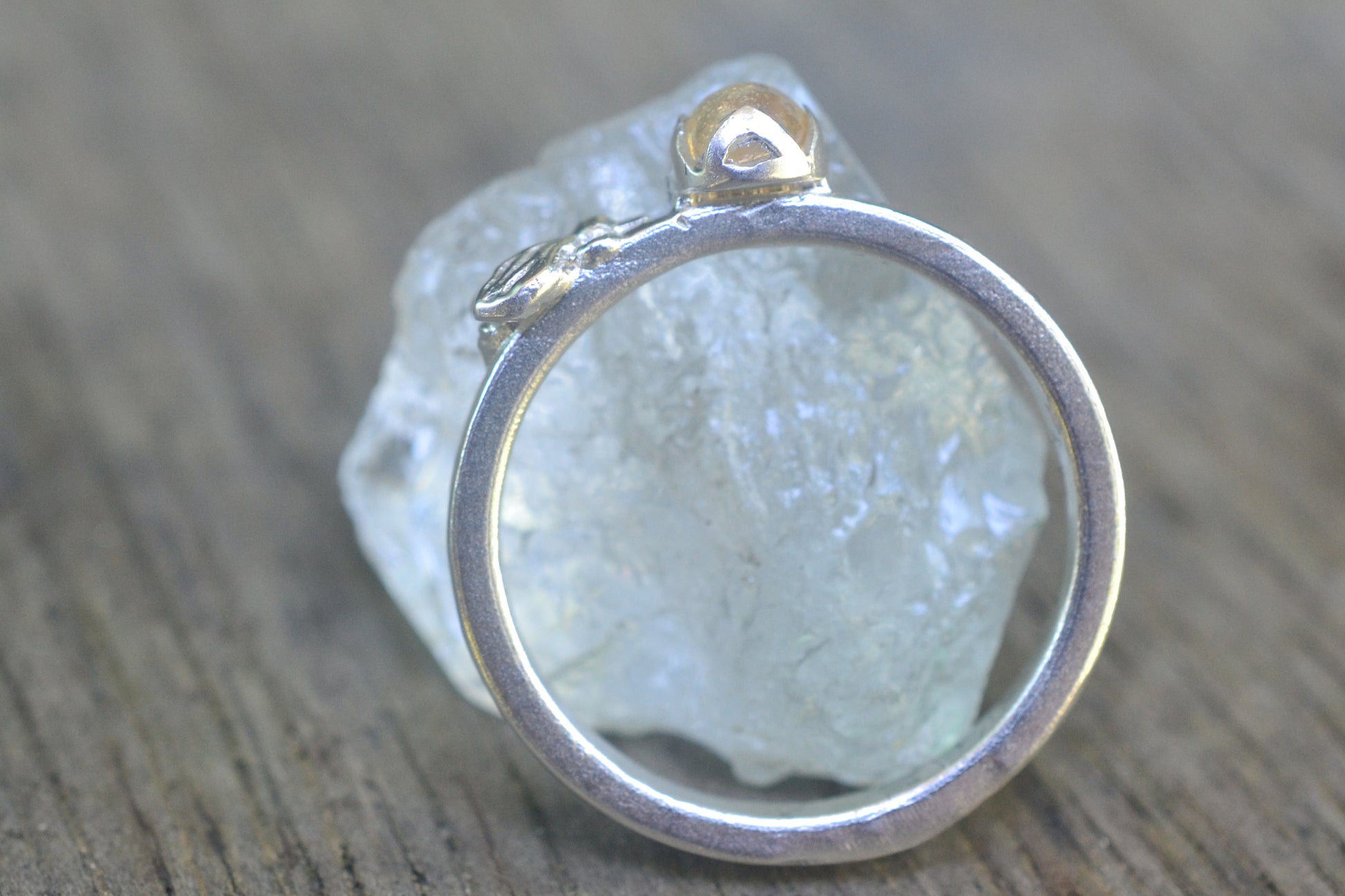 Sterling Silver Honeybee Ring With Citrine Crystal