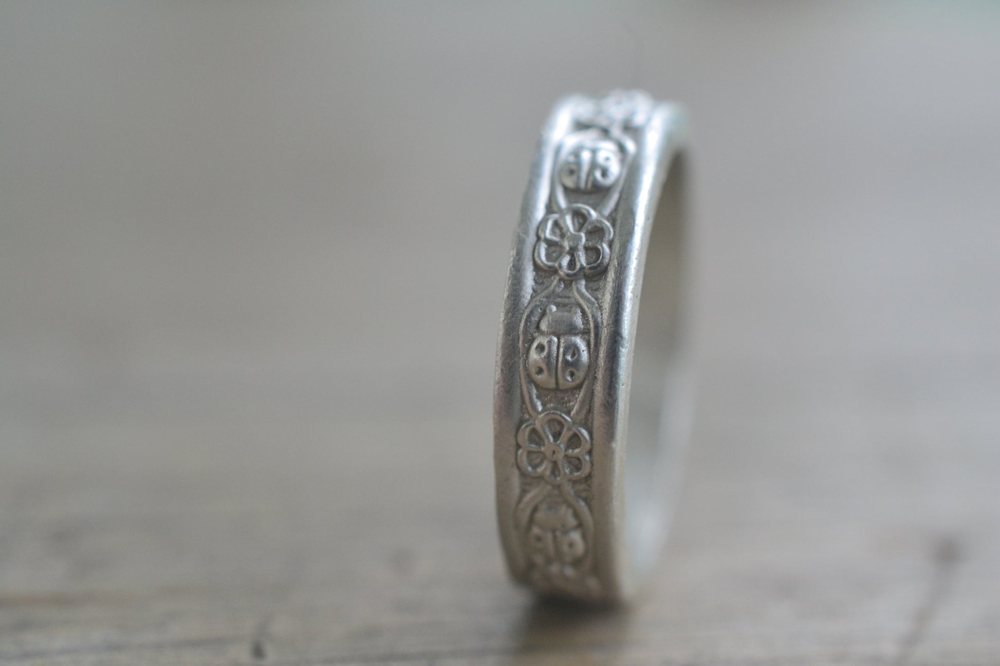 5mm Wide Ladybird Ring in Sterling Silver