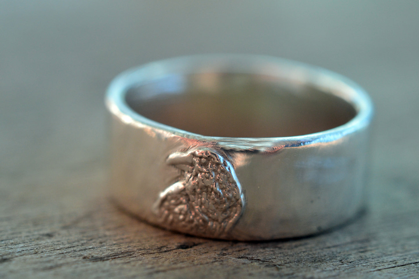 Sterling Silver Raven Wedding Band