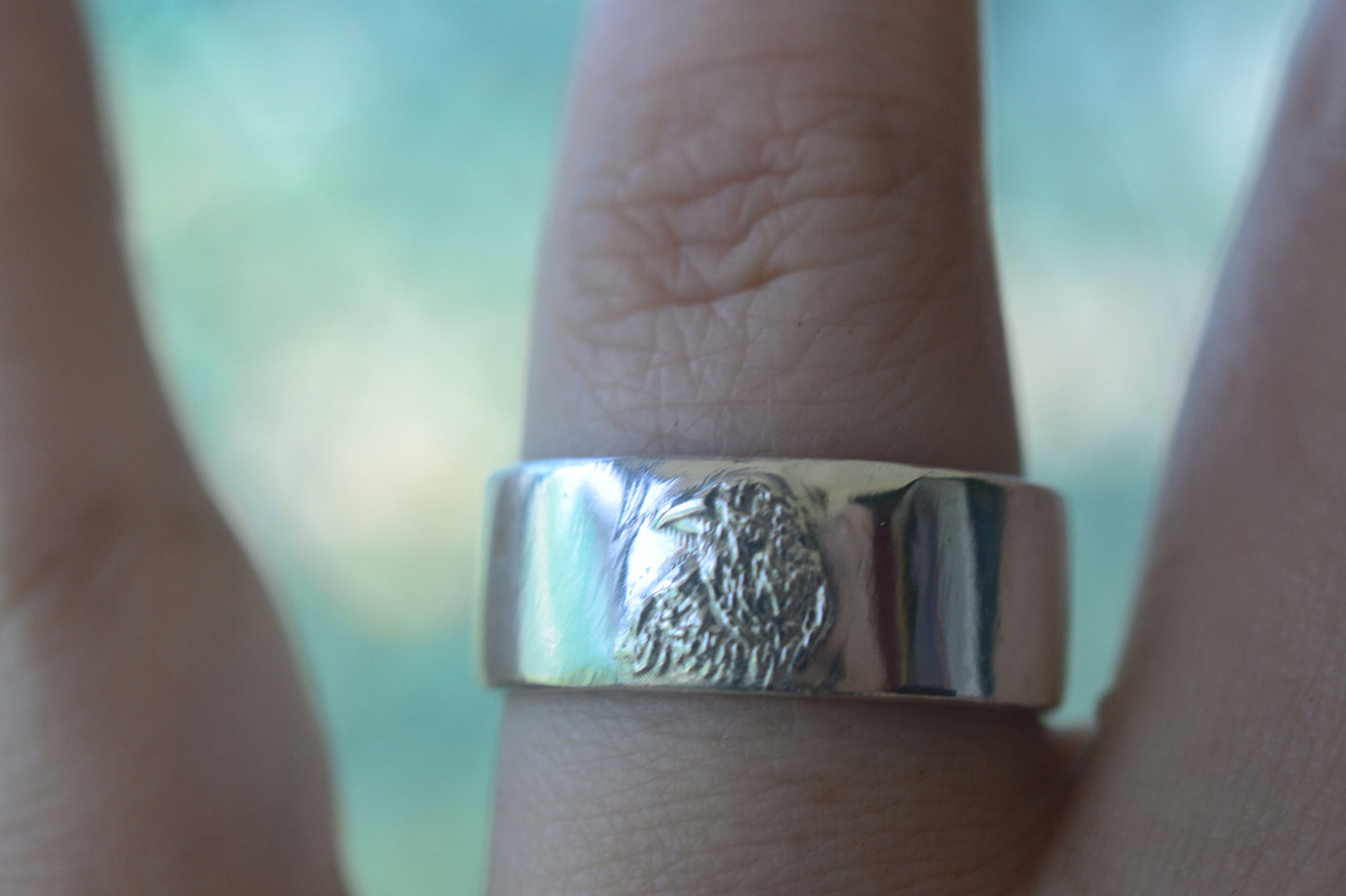 925 Sterling Silver Raven Wedding Band