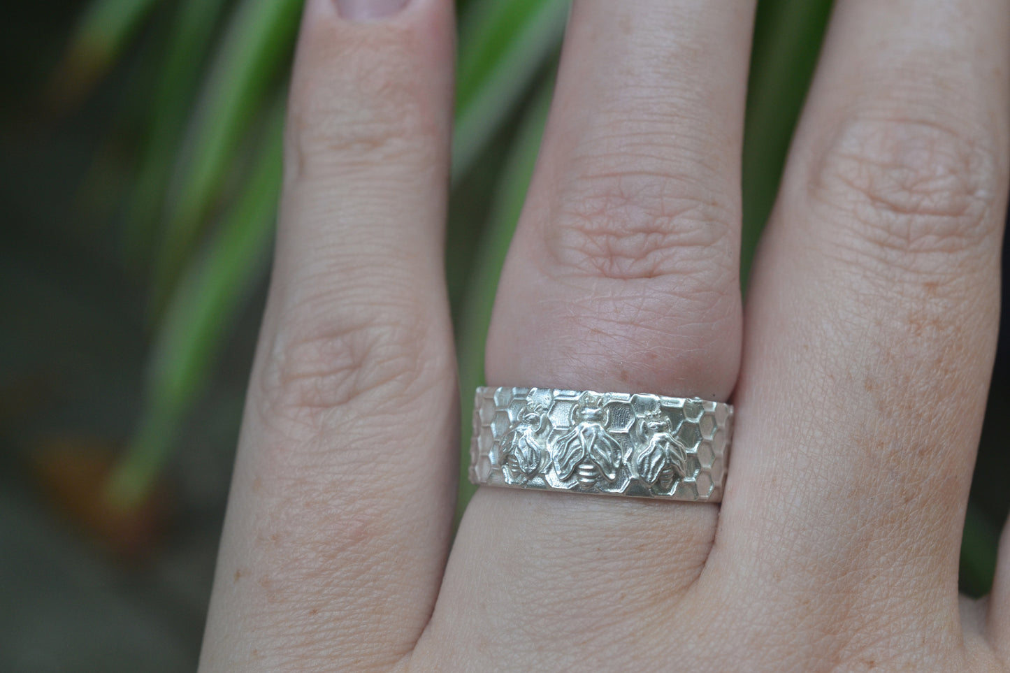 Sterling Silver Triple Honeybee Ring