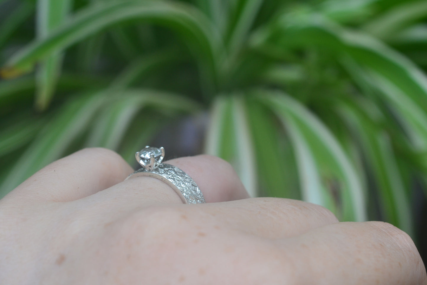Faceted White Sapphire Bridal Set in Sterling