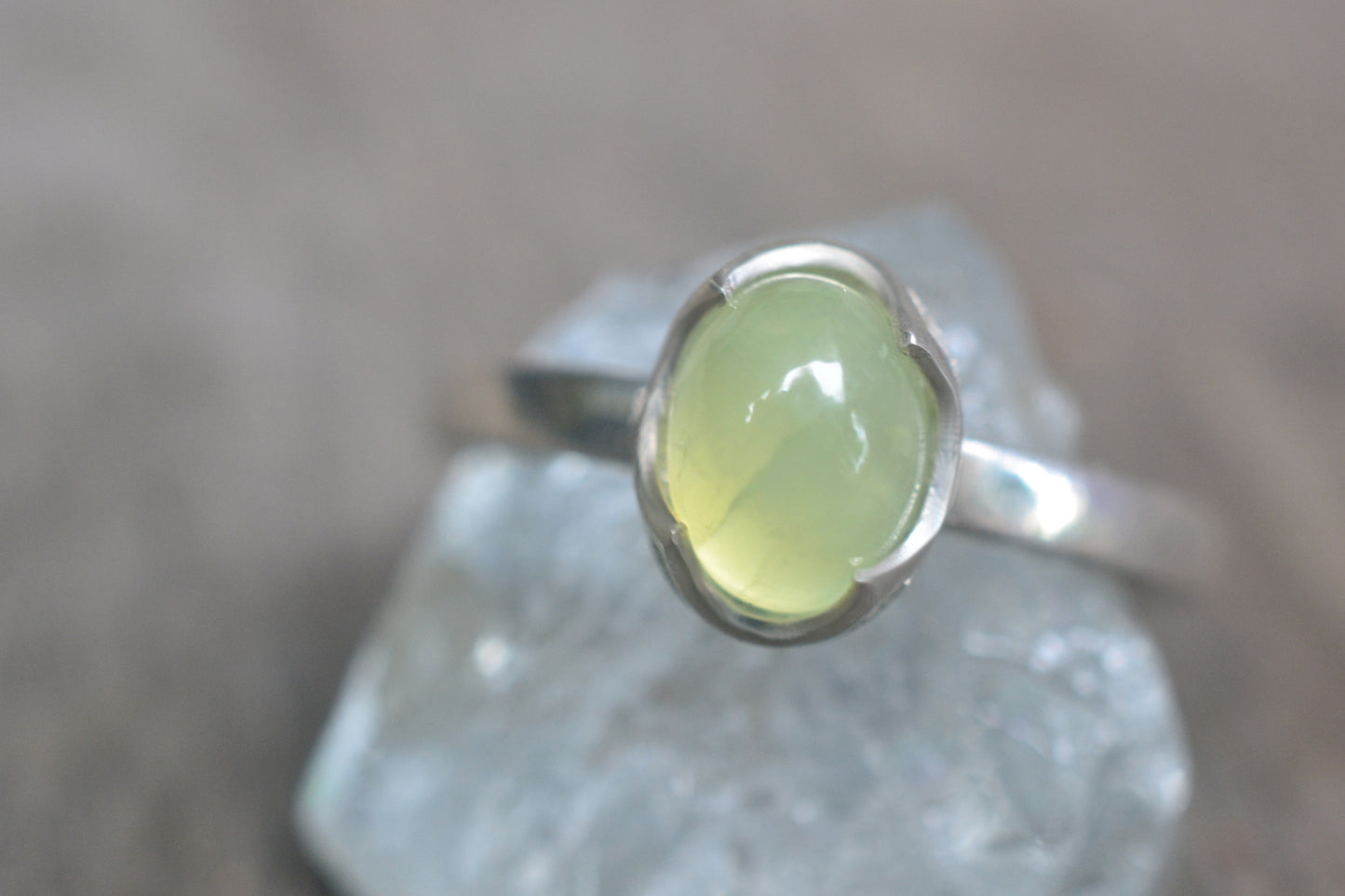 Oval Gemstone Statement Ring in 925 Silver