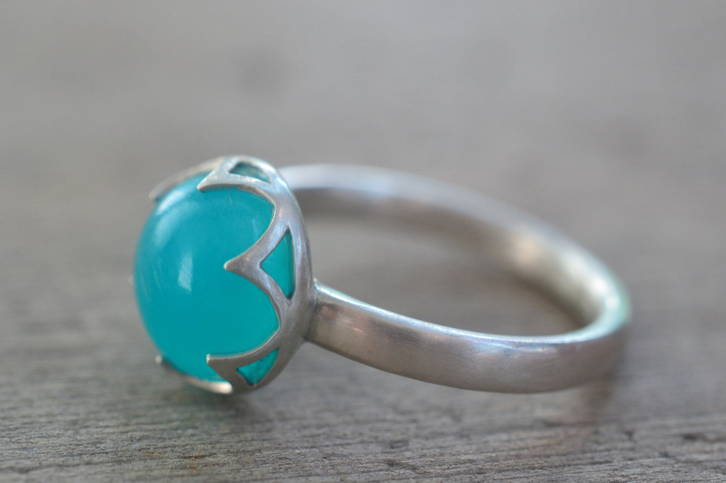 10mm Amazonite Cabochon Cocktail Ring