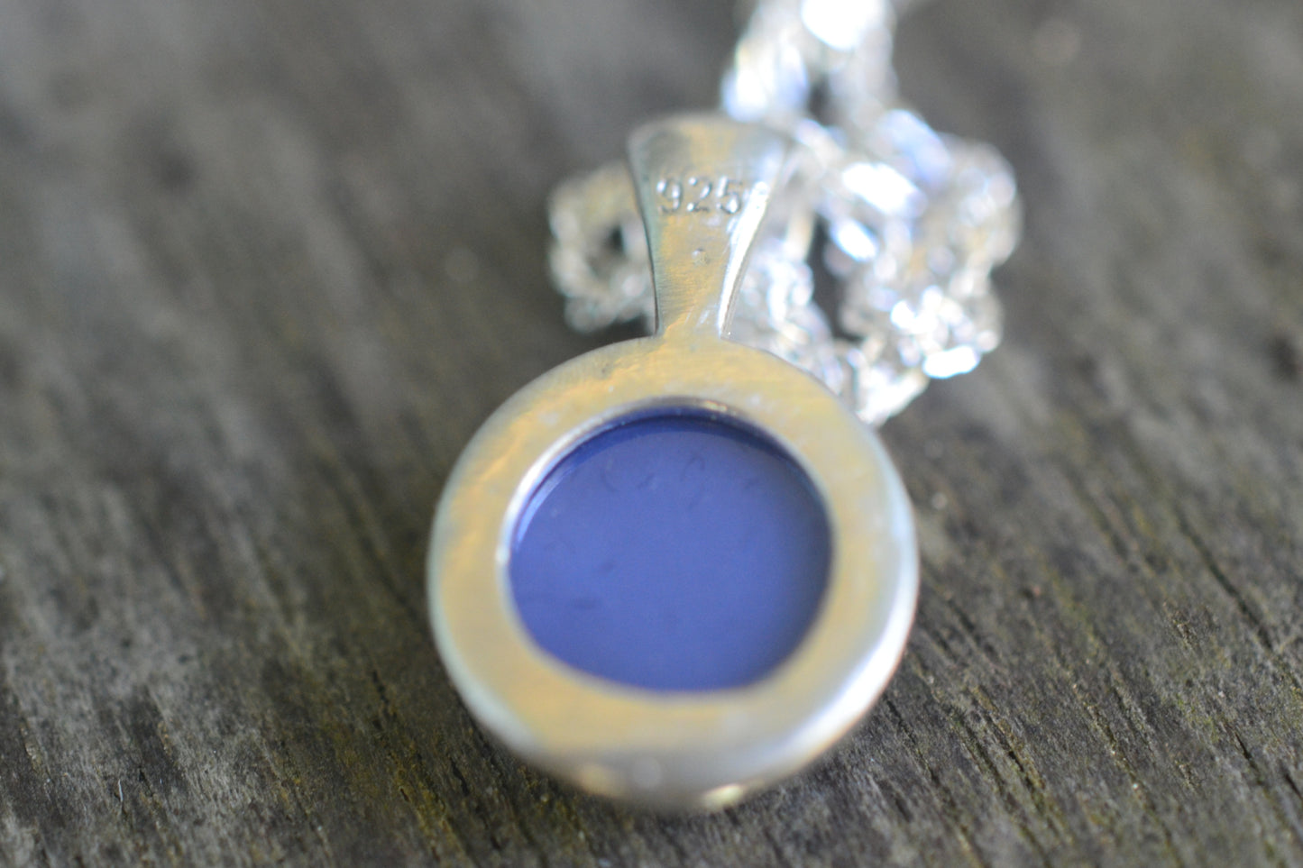 Bezel Set Sapphire Pendant in 925 Sterling