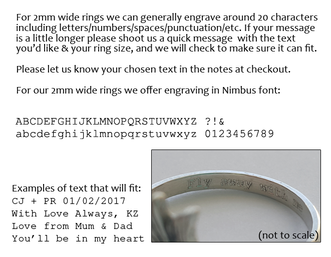Fonts for Personalised Silver Rings