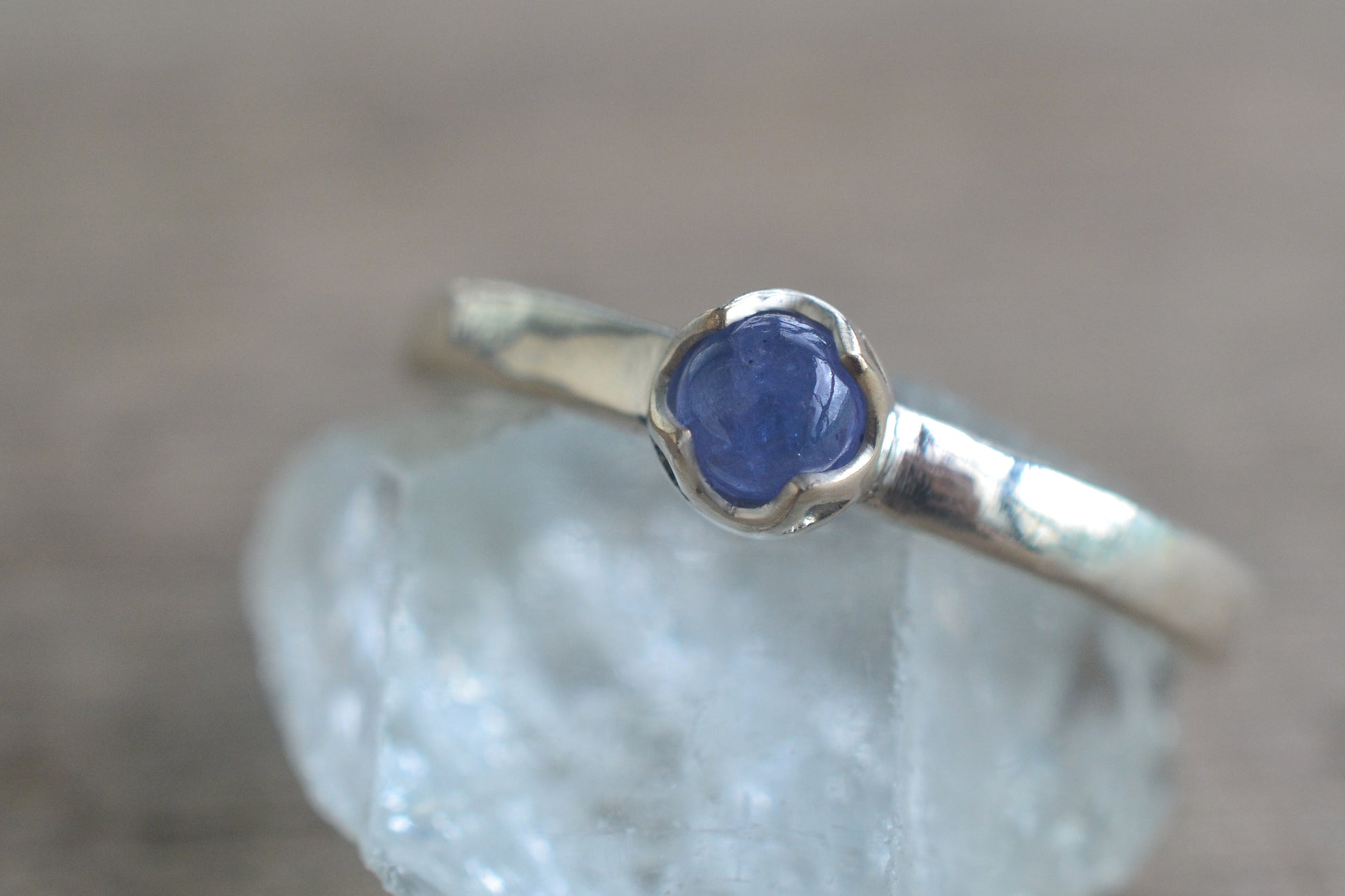 Dainty Tanzanite Stack Ring in Sterling Silver