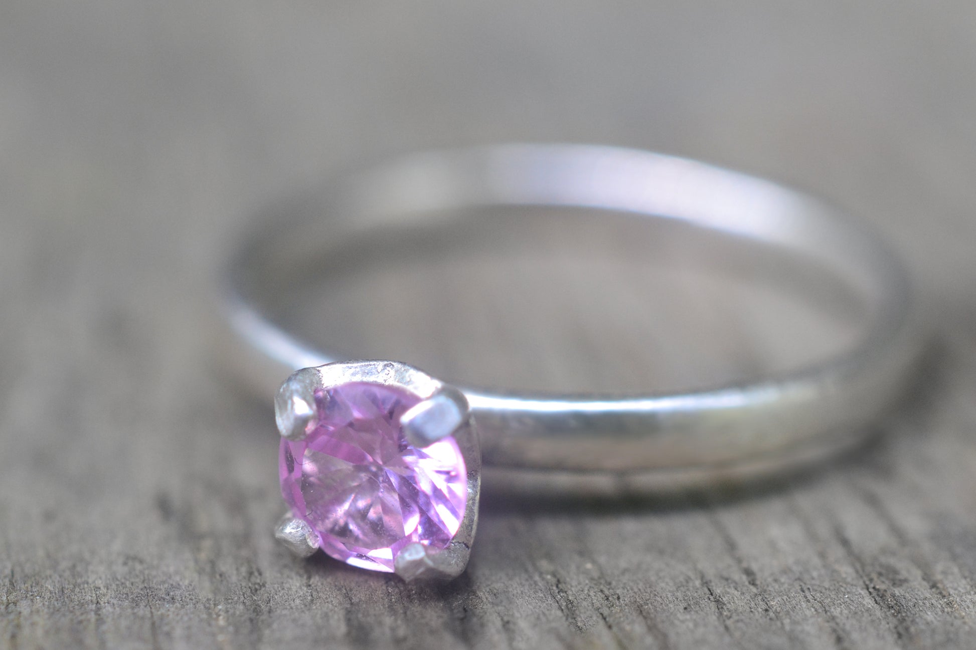 Simple Pink Sapphire Engagement Ring