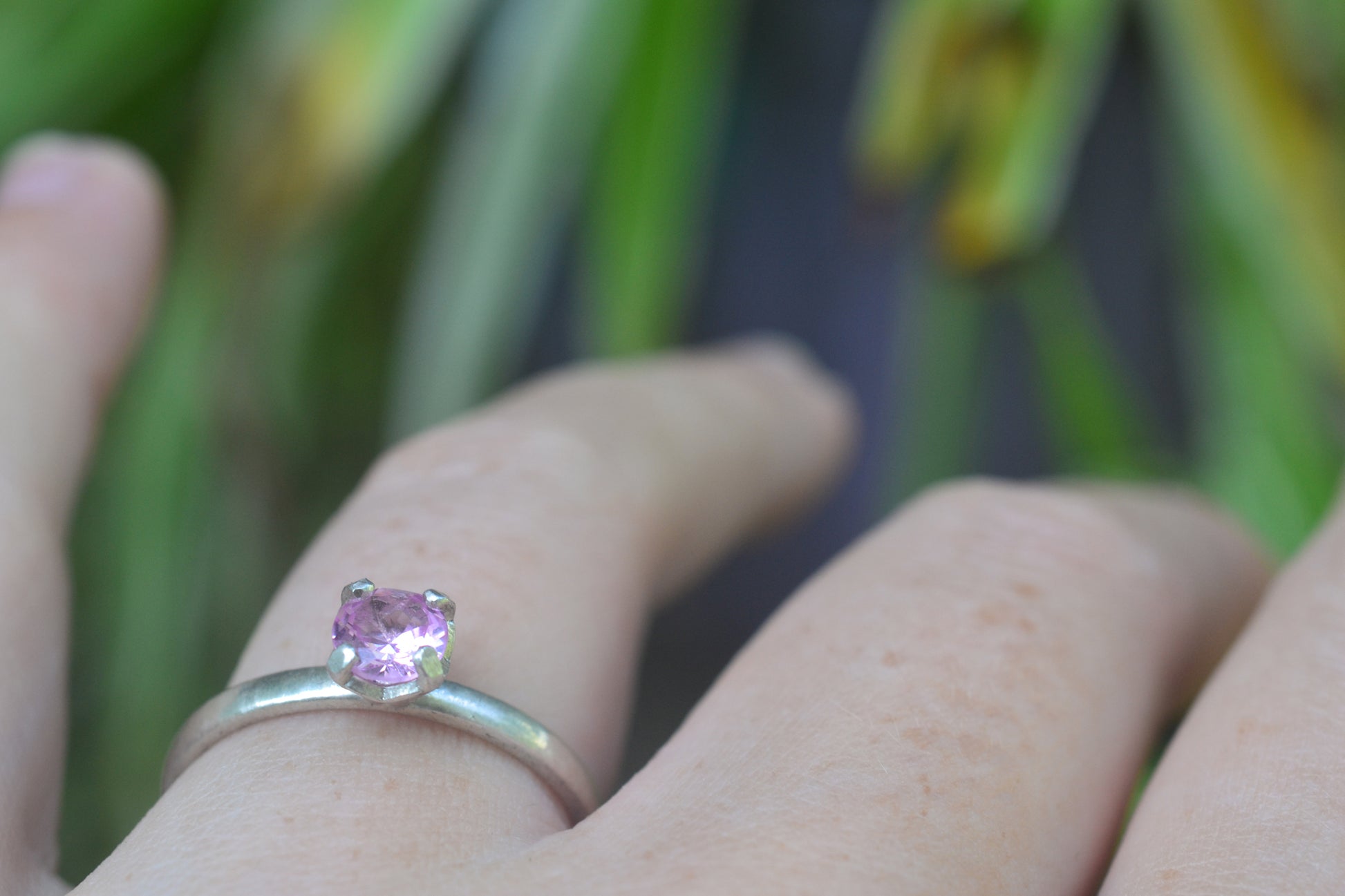 Affordable Pink Sapphire Ring in Sterling Silver