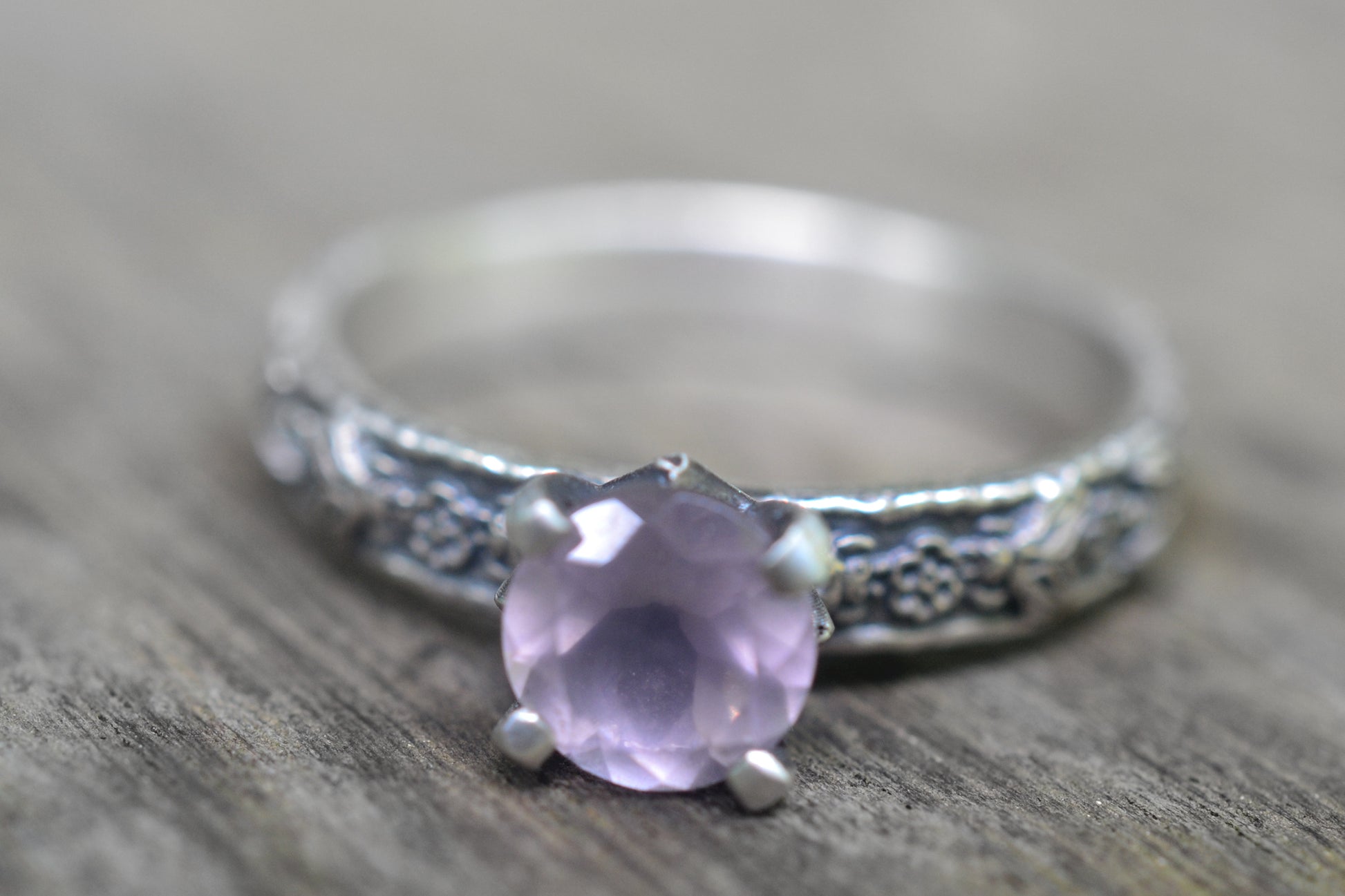 Womens Bee Ring With Natural Rose Quartz