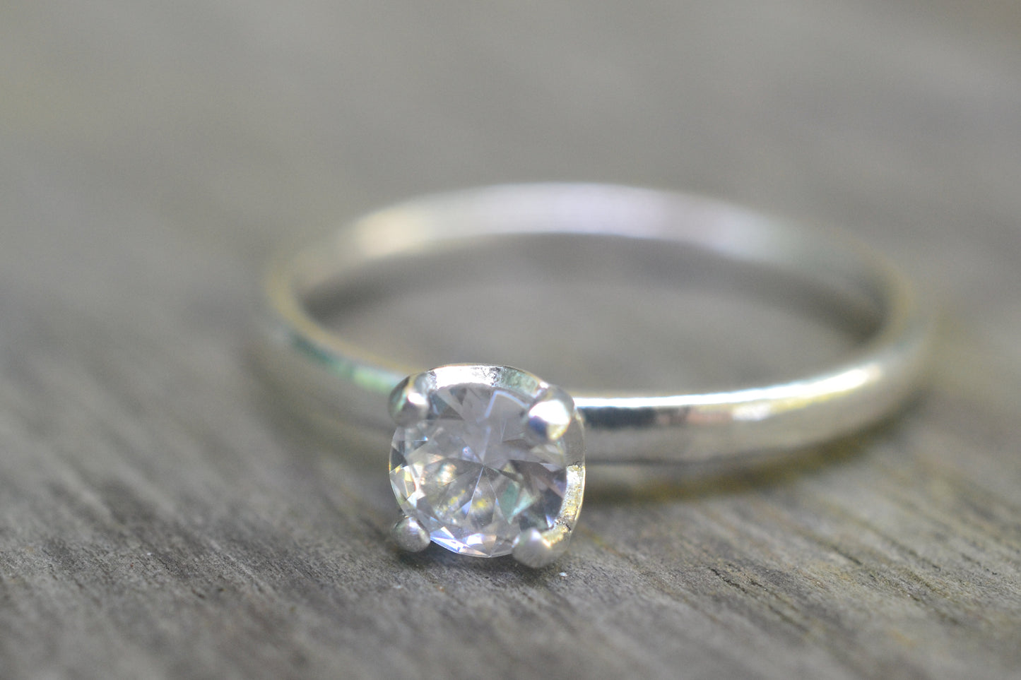 Women's White Sapphire Engagement Ring