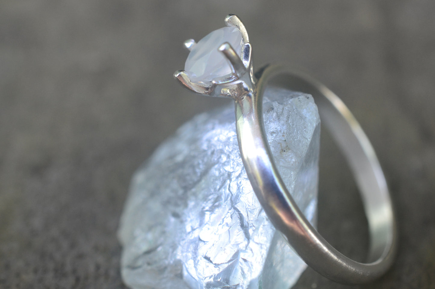 Womens Moonstone Engagement Ring in Sterling