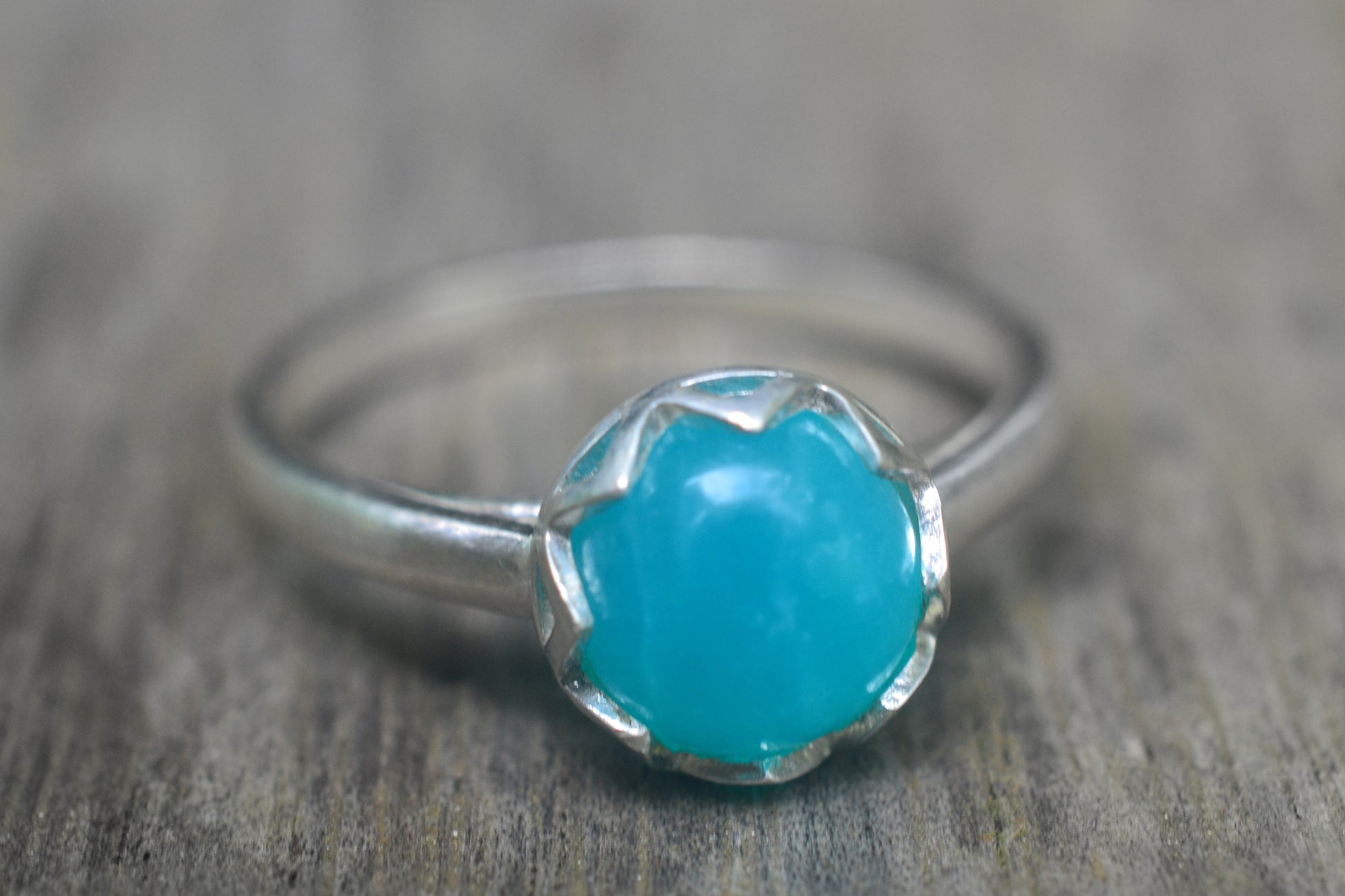 Womens Amazonite Statement Ring in Sterling