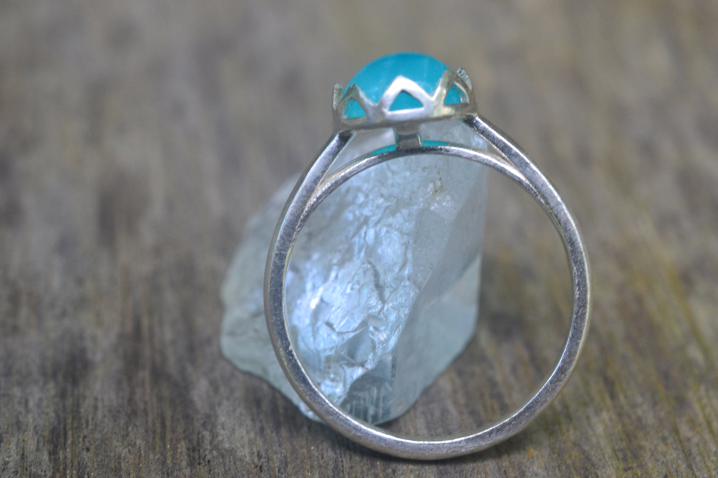 Amazonite Cathedral Ring in Sterling Silver