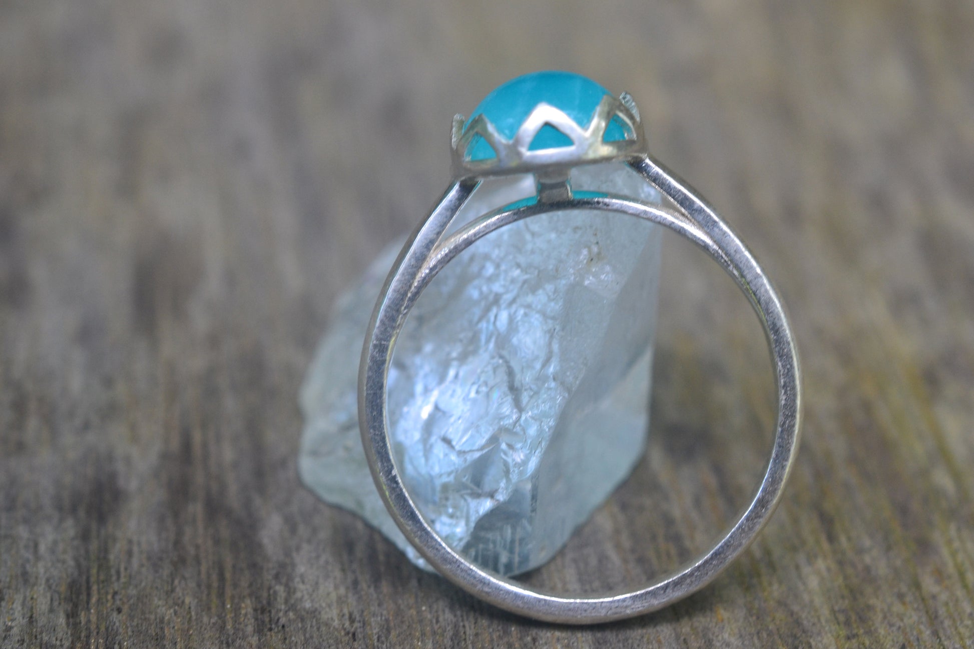 Amazonite Cathedral Ring in Sterling Silver