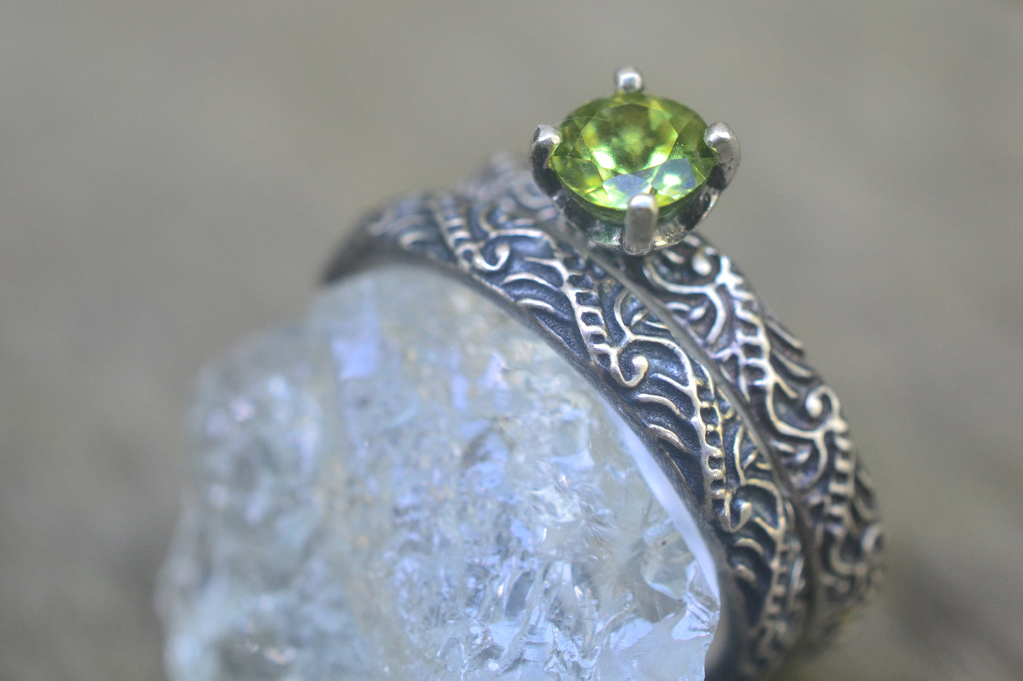 Womens Baroque Style Peridot Wedding Set