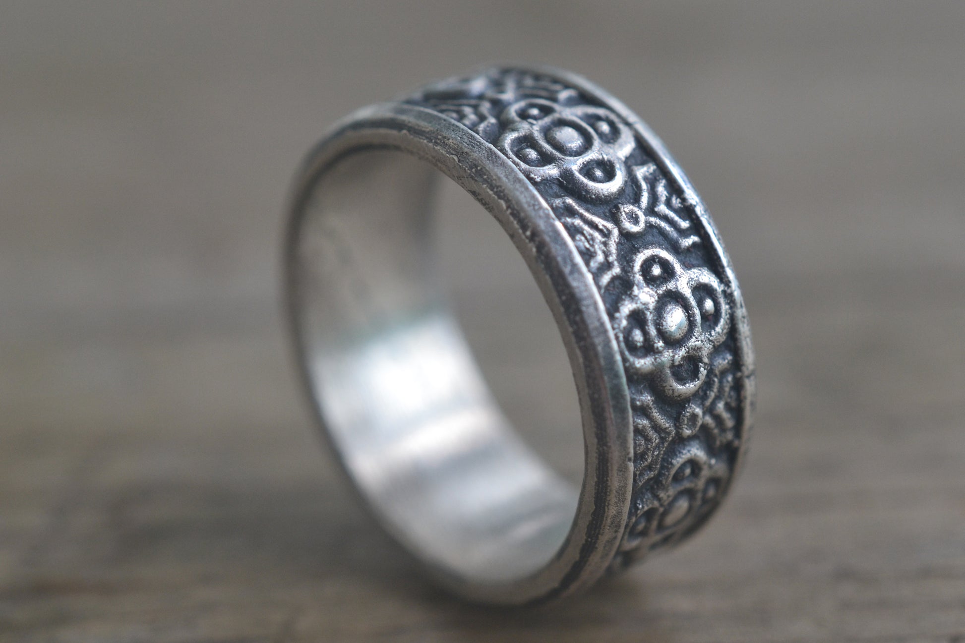Antiqued 925 Silver Medieval Style Cross Ring